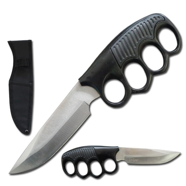 9.5" Military Tactical Trench Knife Combat Fixed Blade Silver Knife