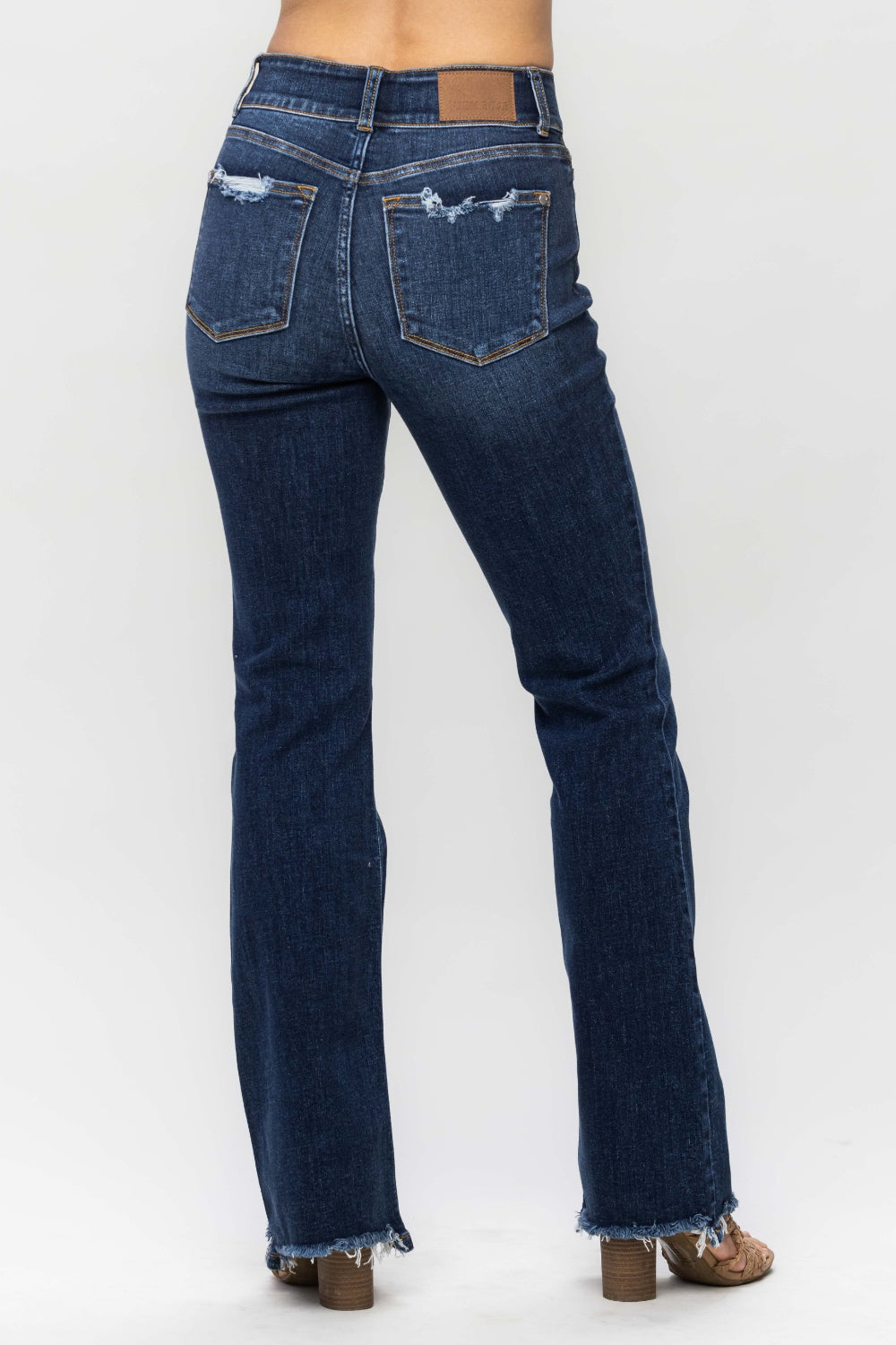 Judy Blue  Wholesale Full Size Frayed Hem Bootcut Jeans