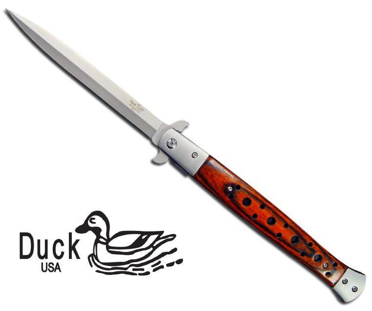 Jumbo Stiletto Style Assisted Opening Knife - Pakkawood Handle