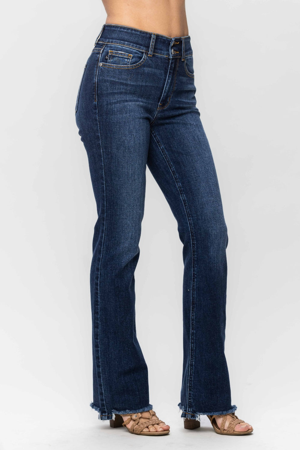 Judy Blue  Wholesale Full Size Frayed Hem Bootcut Jeans