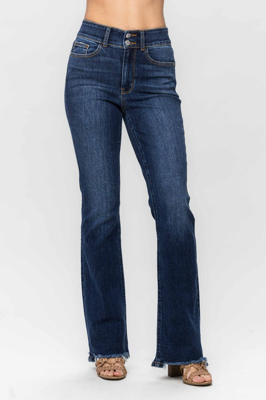 Judy Blue  Wholesale Full Size Frayed Hem Bootcut Jeans