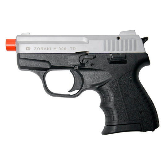 Zoraki M906 Silver Finish - 9MM Front Firing Blank Pistol Semi-Auto Gun