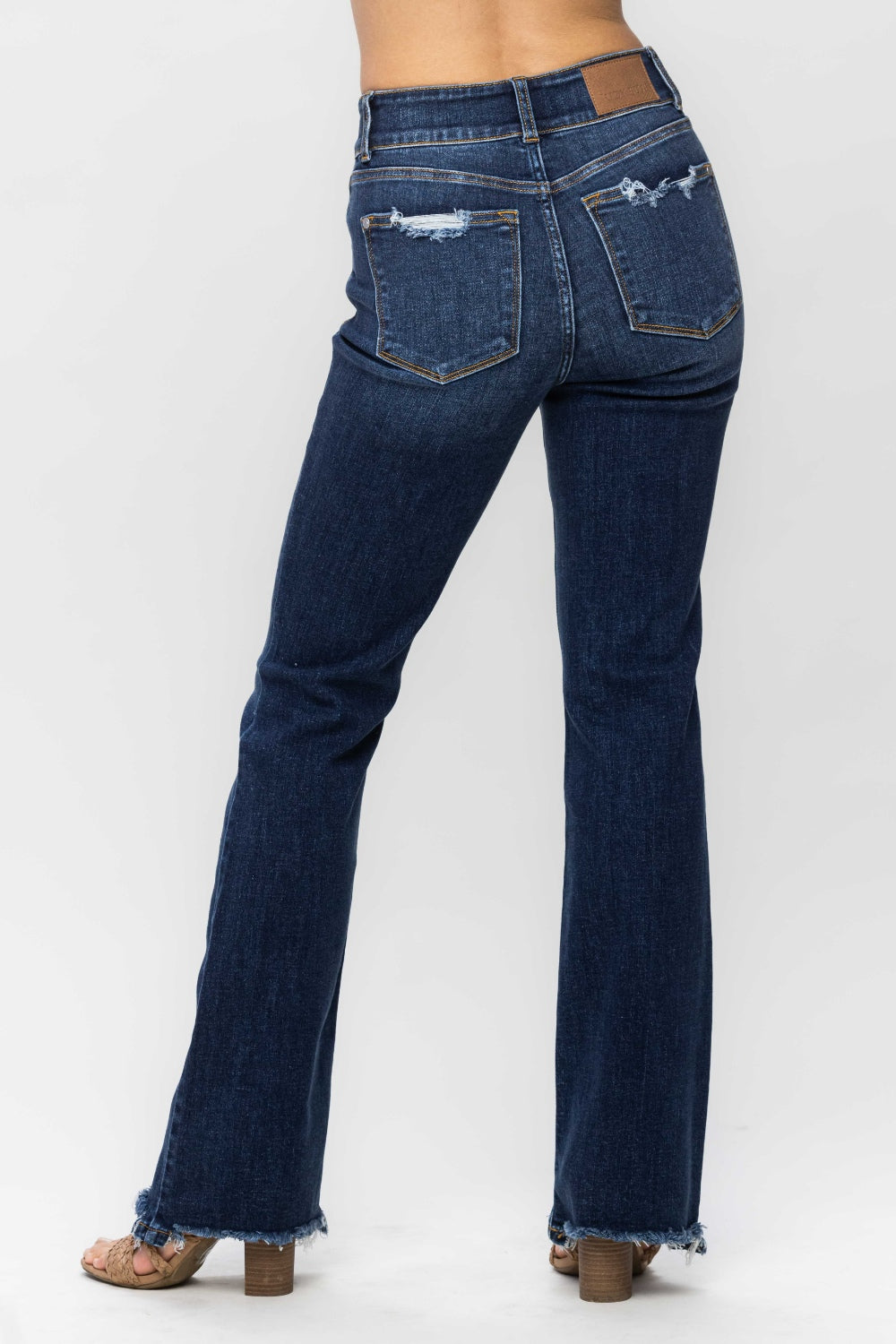 Judy Blue  Wholesale Full Size Frayed Hem Bootcut Jeans