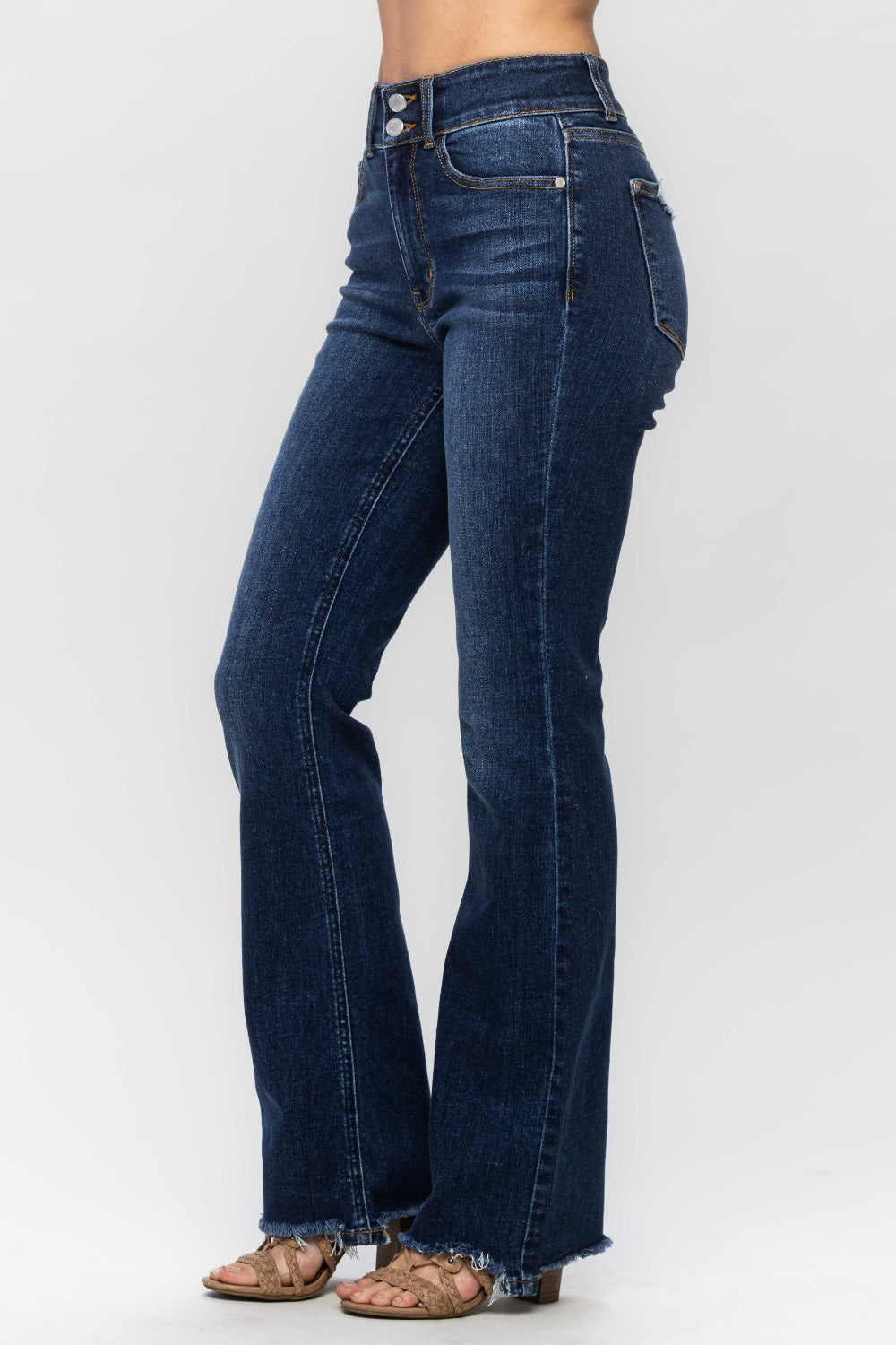 Judy Blue  Wholesale Full Size Frayed Hem Bootcut Jeans