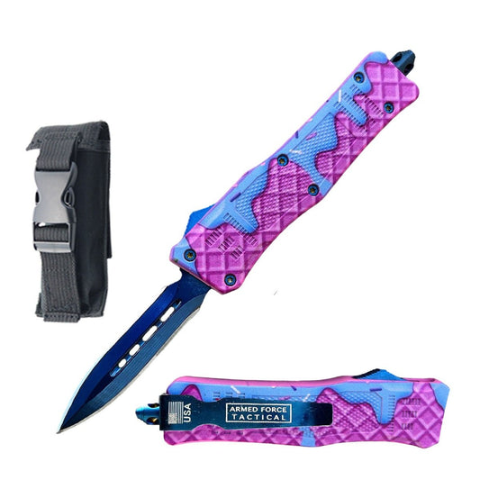 7" Crispy Waffle Automatic Dual Action Out The Front Knife