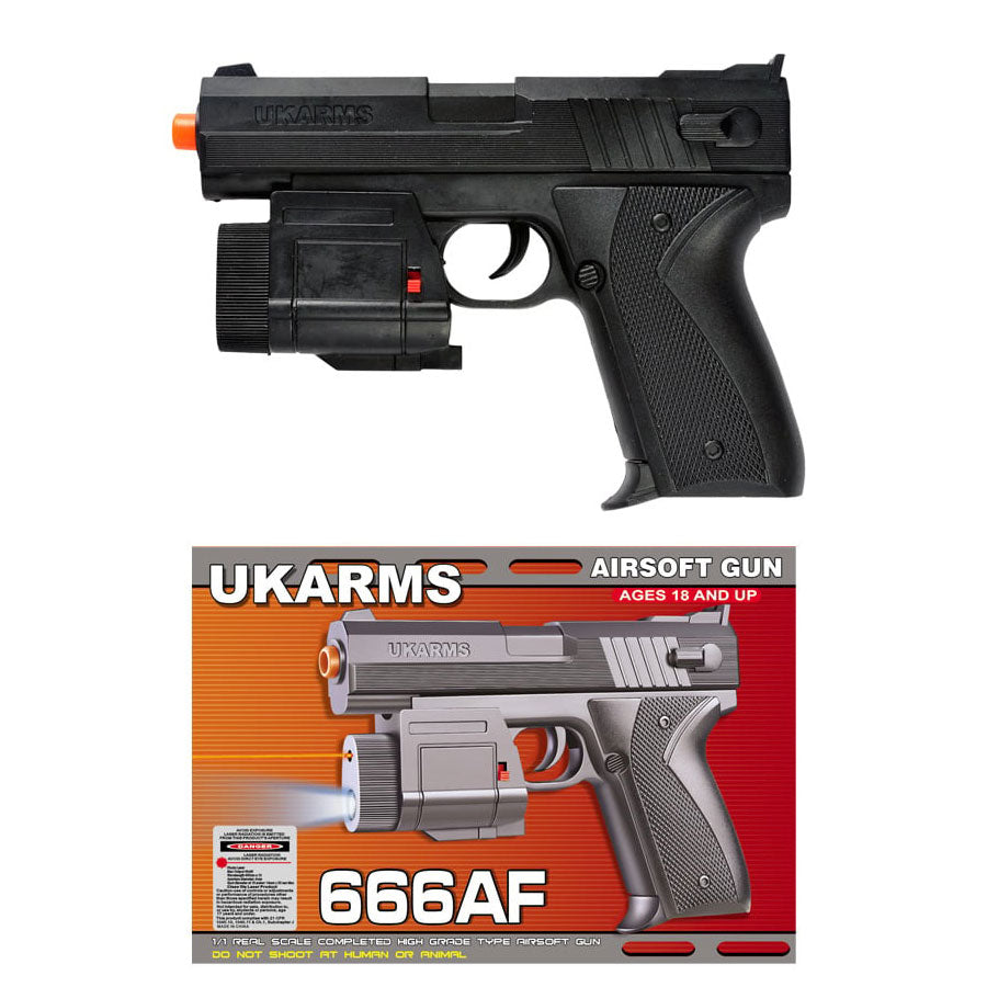 Black Spring Action Airsoft Gun & Laser and Flash Light