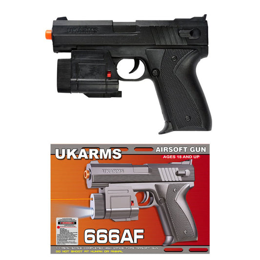 Black Spring Action Airsoft Gun & Laser and Flash Light