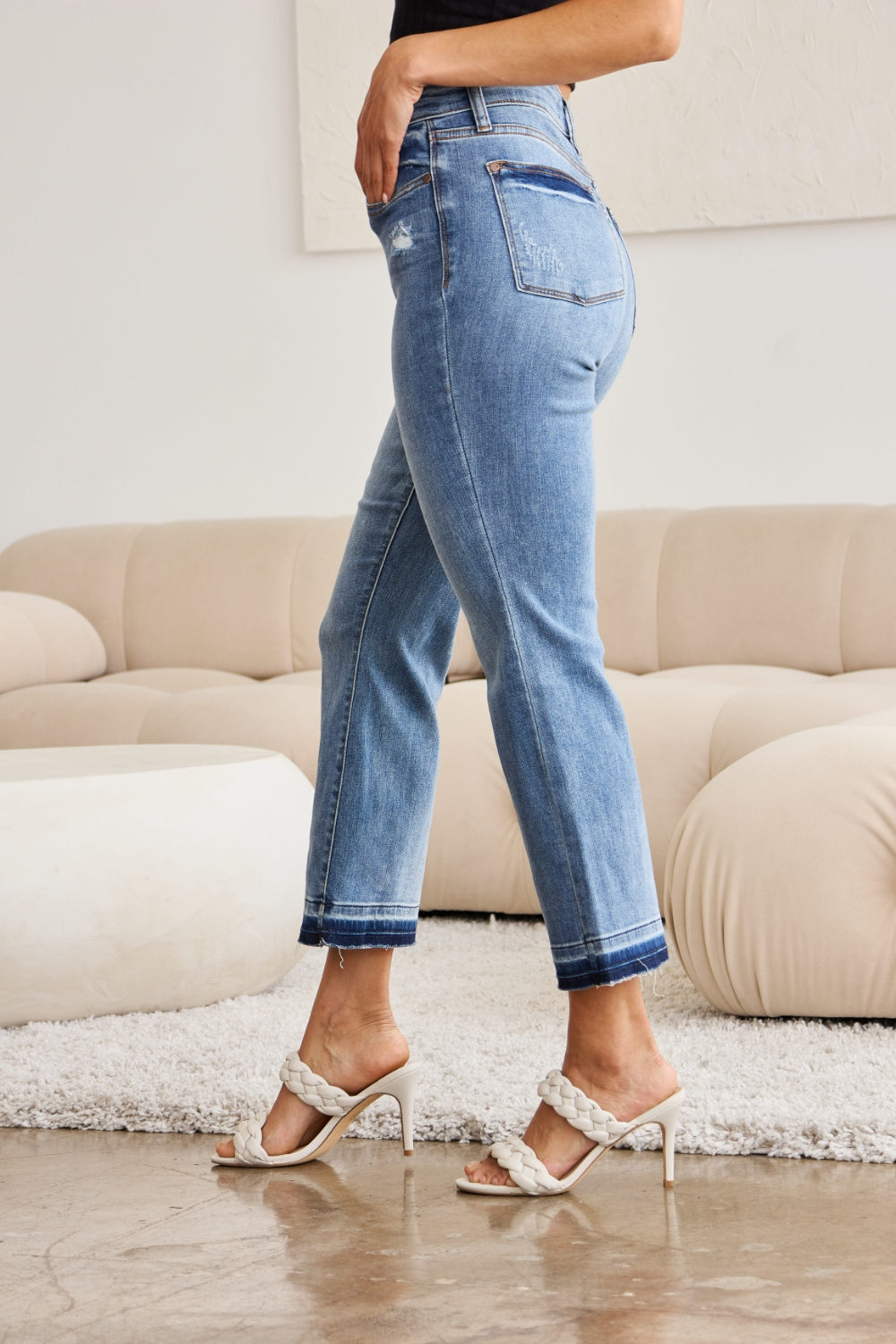 Judy Blue Wholesale Full Size Release Hem Cropped Bootcut J Wholesaleeans