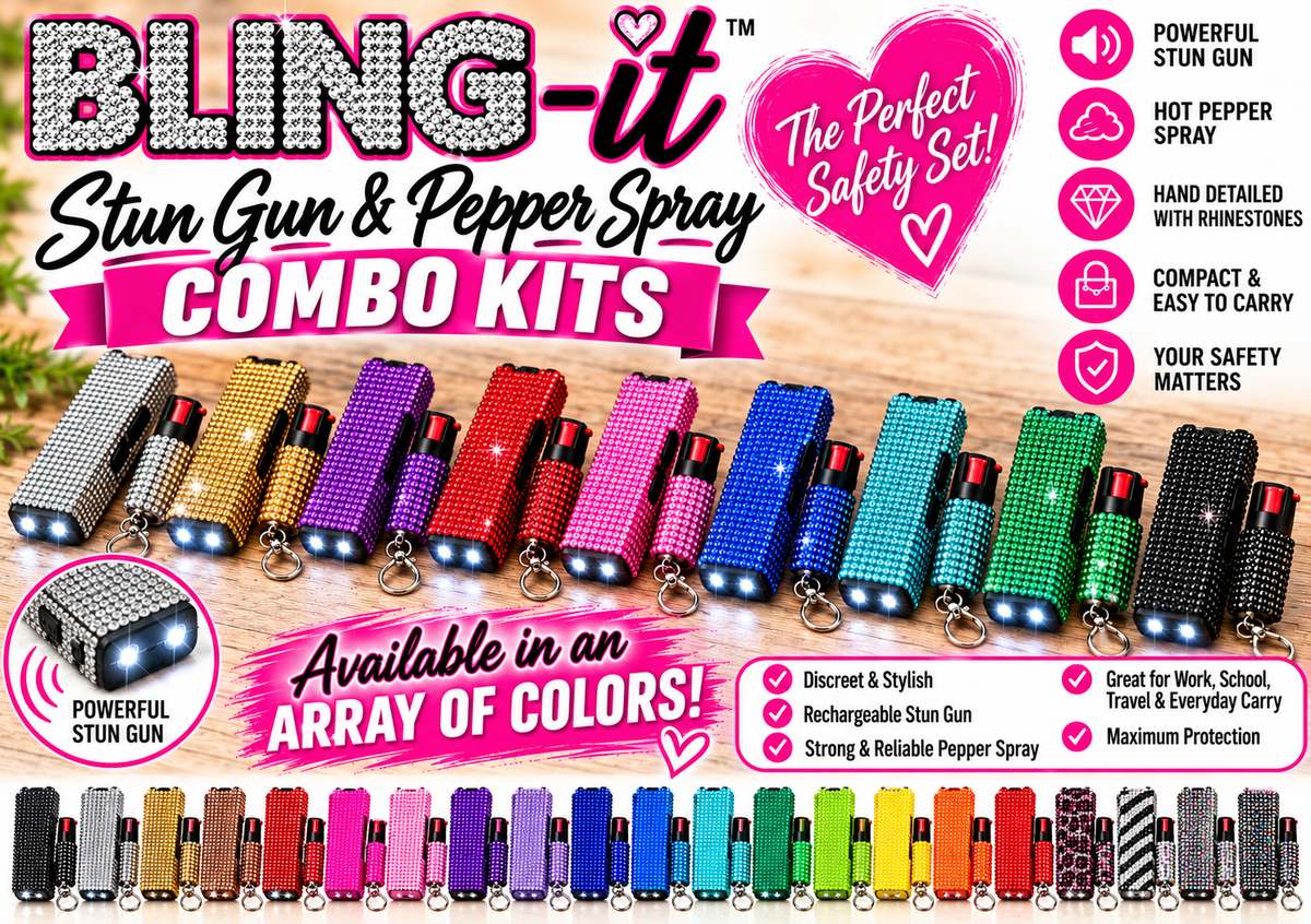 Stun Gun / Pepper Spray Combo Set - Mini Bling