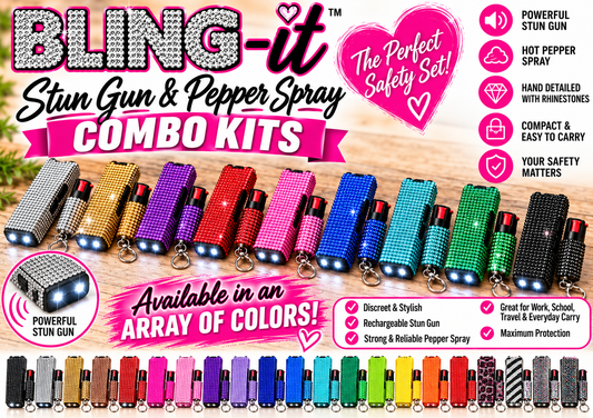 Stun Gun / Pepper Spray Combo Set - Mini Bling