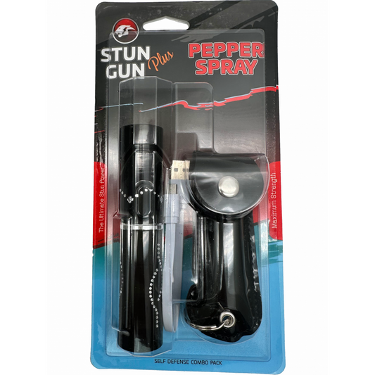 Black Lipstick Stun Gun and Pepper Spray Combo for Self Defense