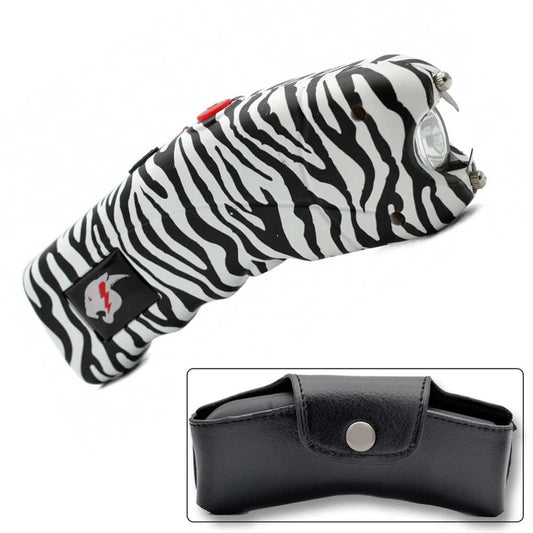 Zebra Print Cyclone Rechargeable Stun Gun With LED Light and Alarm