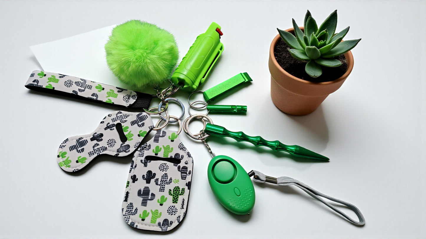 Safety Keychain - 9pc Set with Pepper Spray