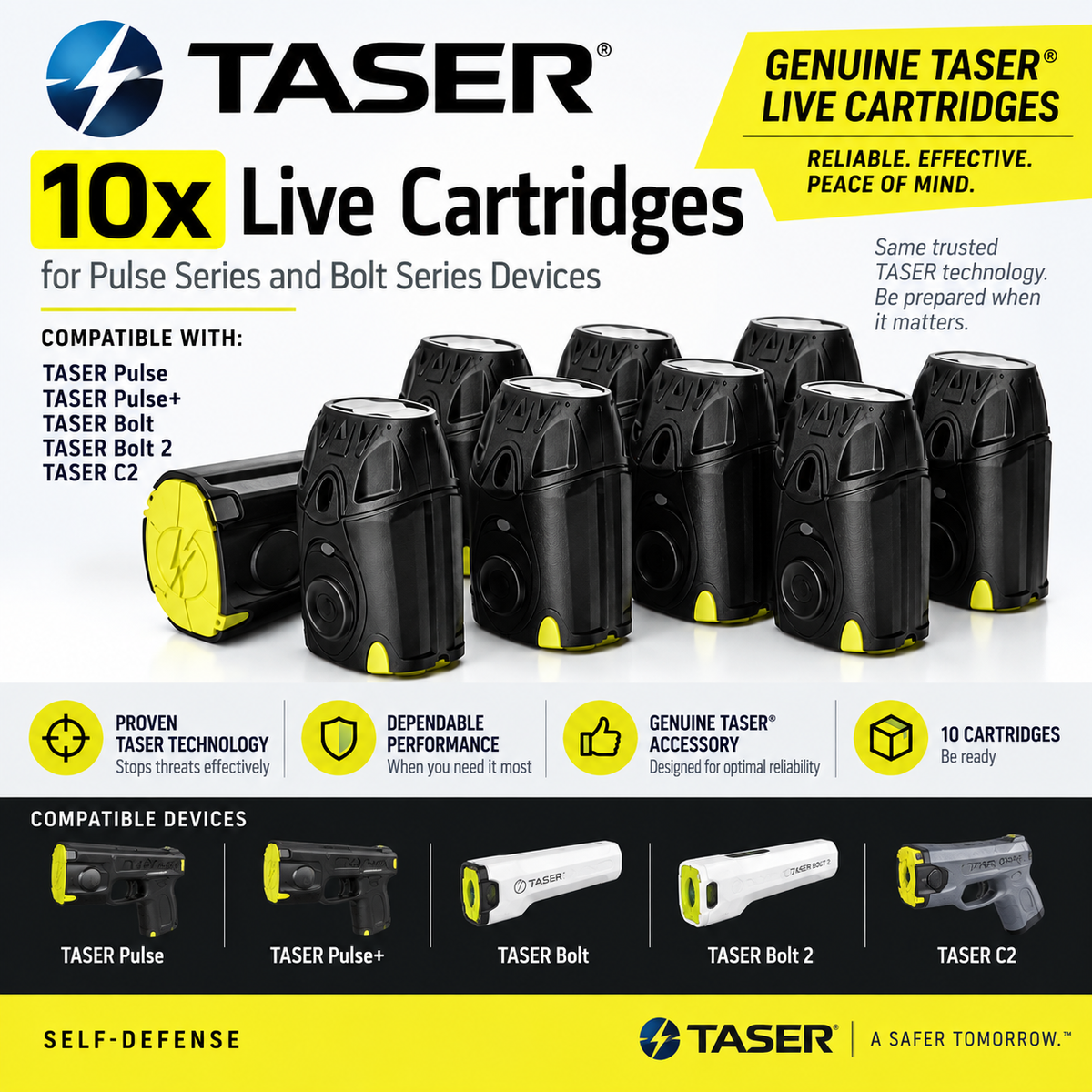 TASER Replacement Cartridges - 10 Pack