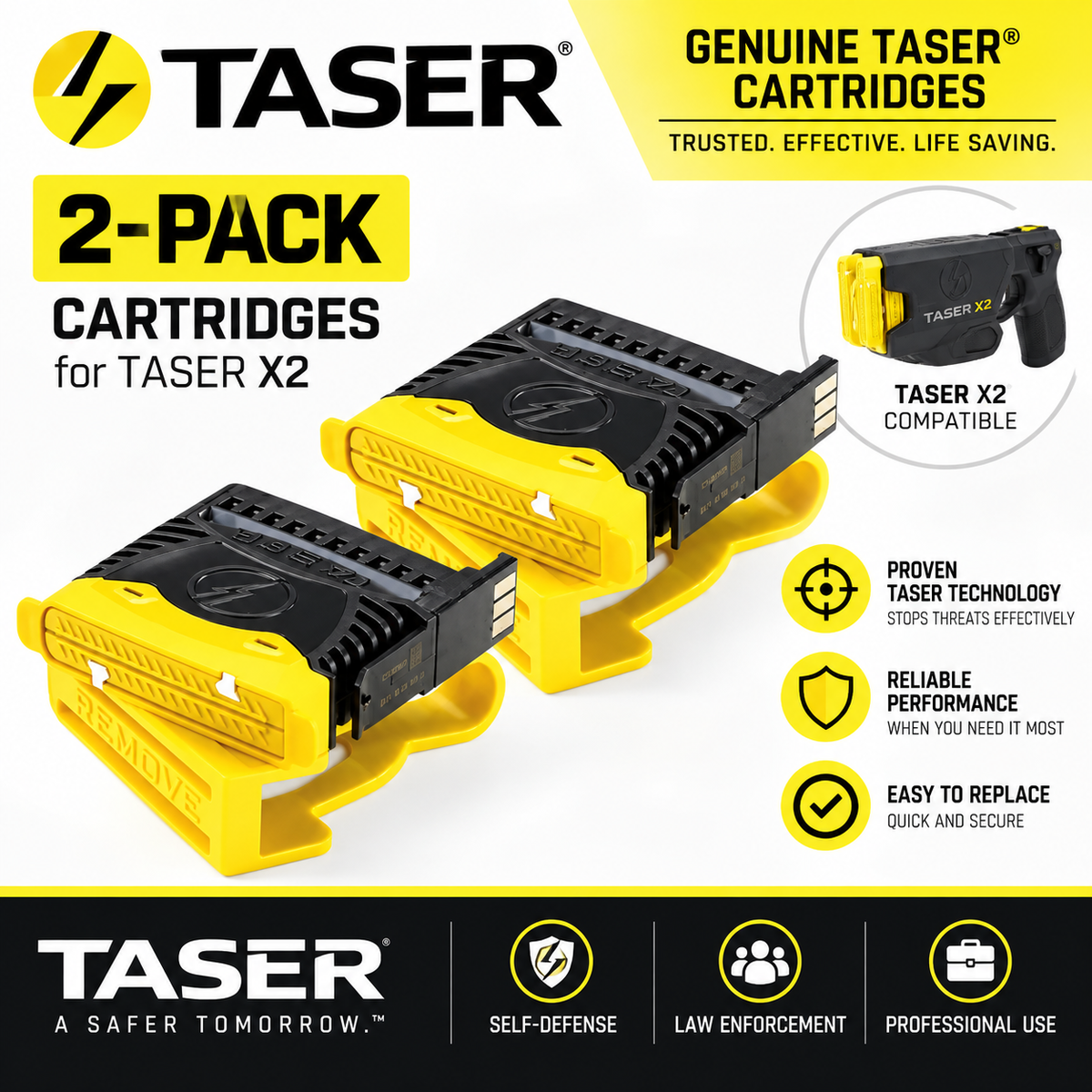 2-Pack Cartridges for TASER X2