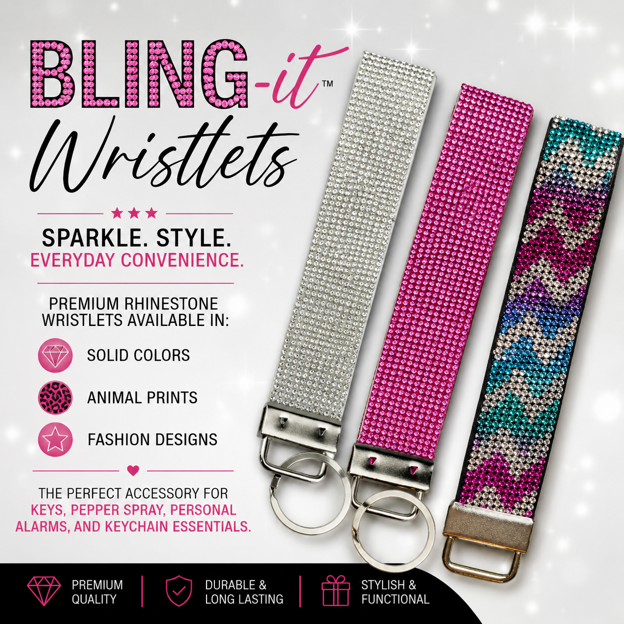Wristlet Keychain - Bling