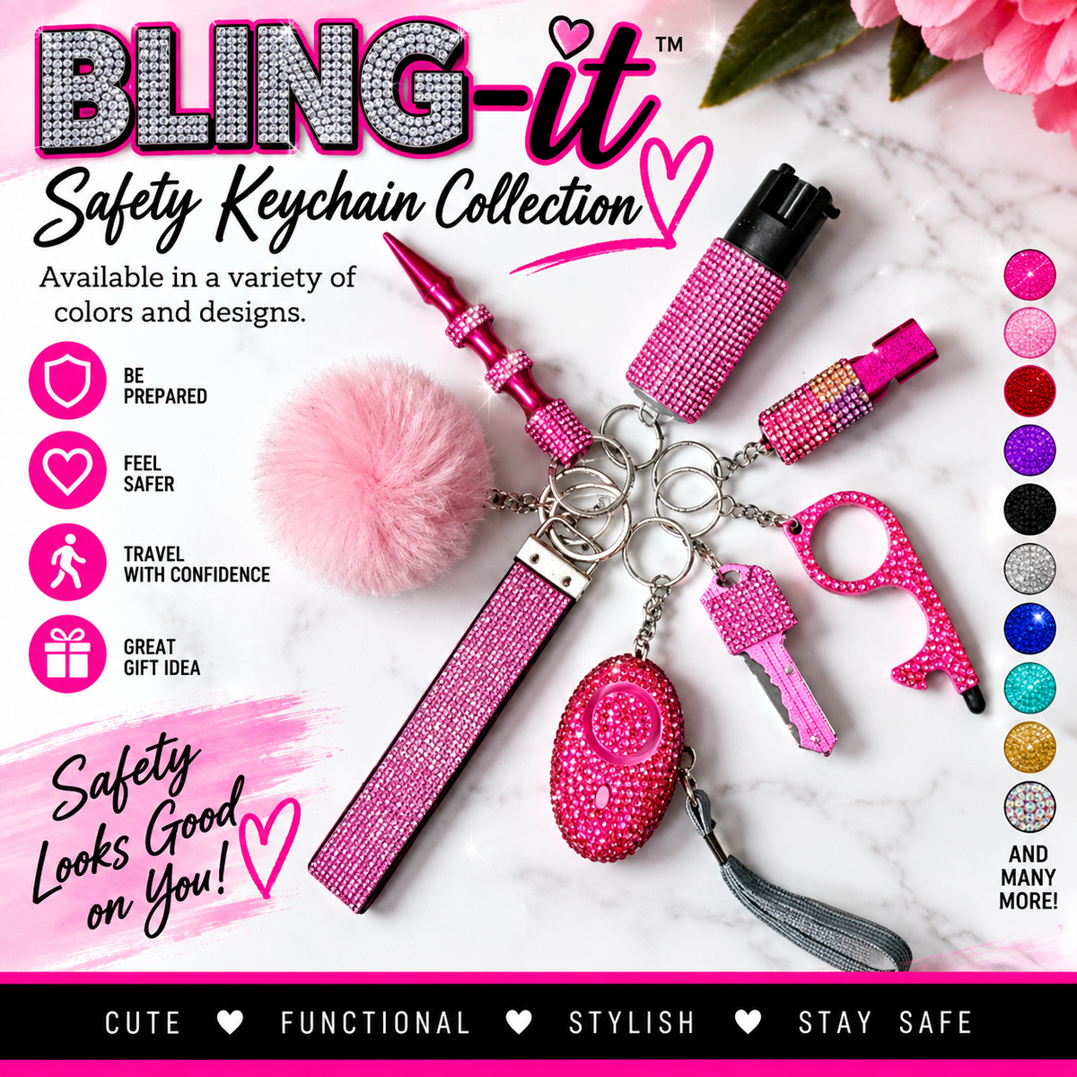 Safety Keychain - BLING COLLECTION