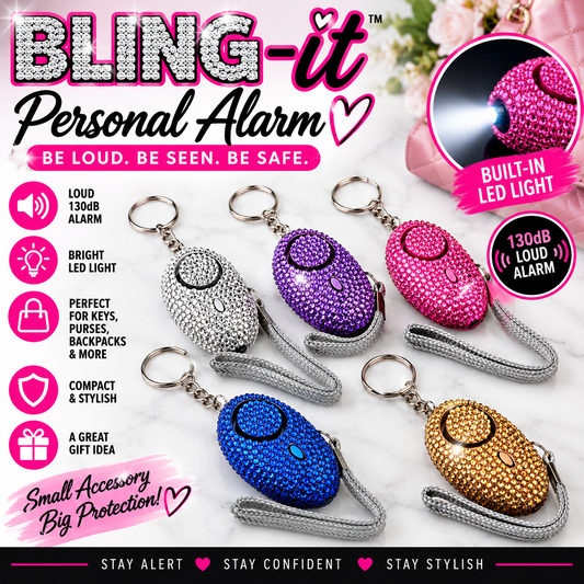 Personal Alarm with LED Light - Bling