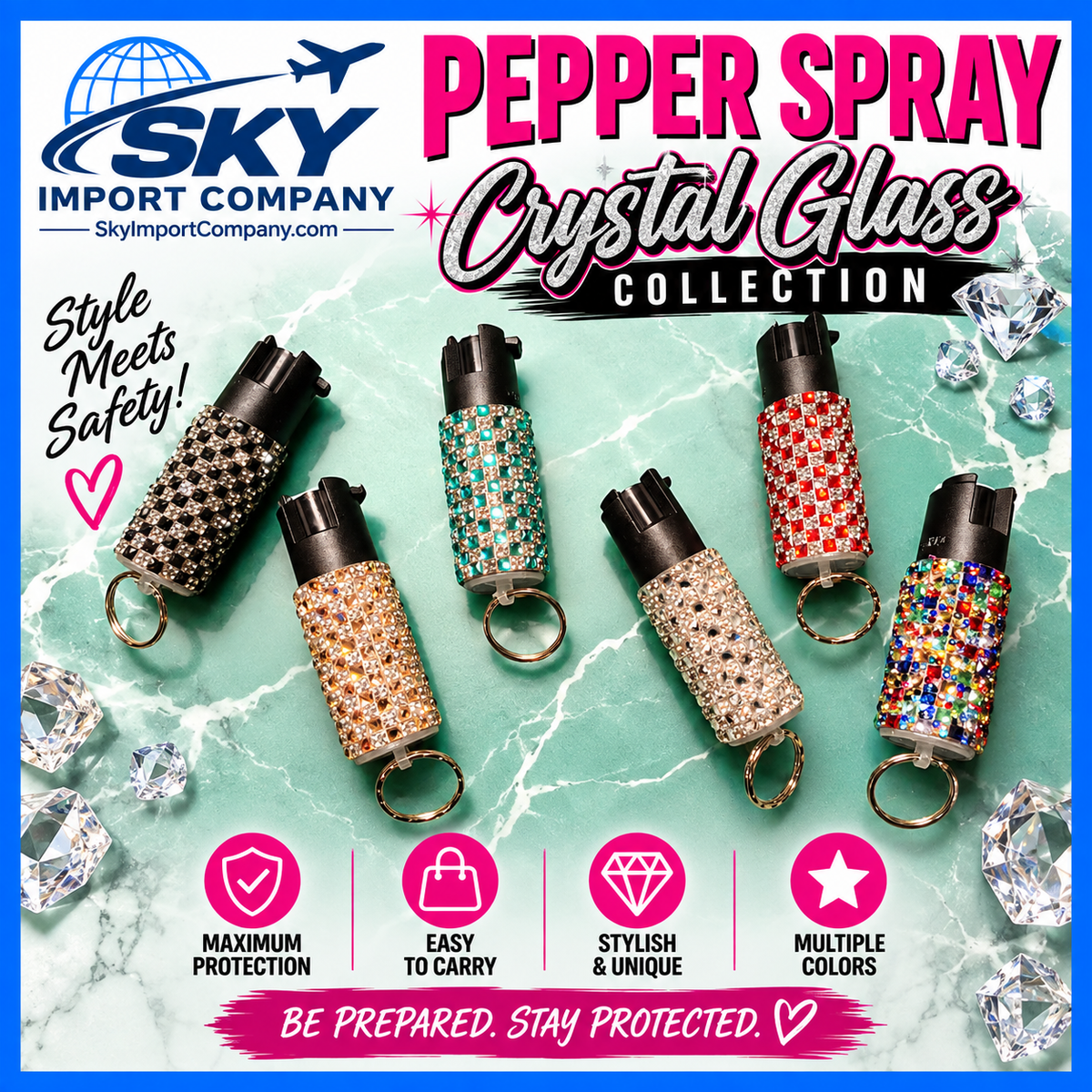Pepper Spray - Crystal Glass Rhinestone