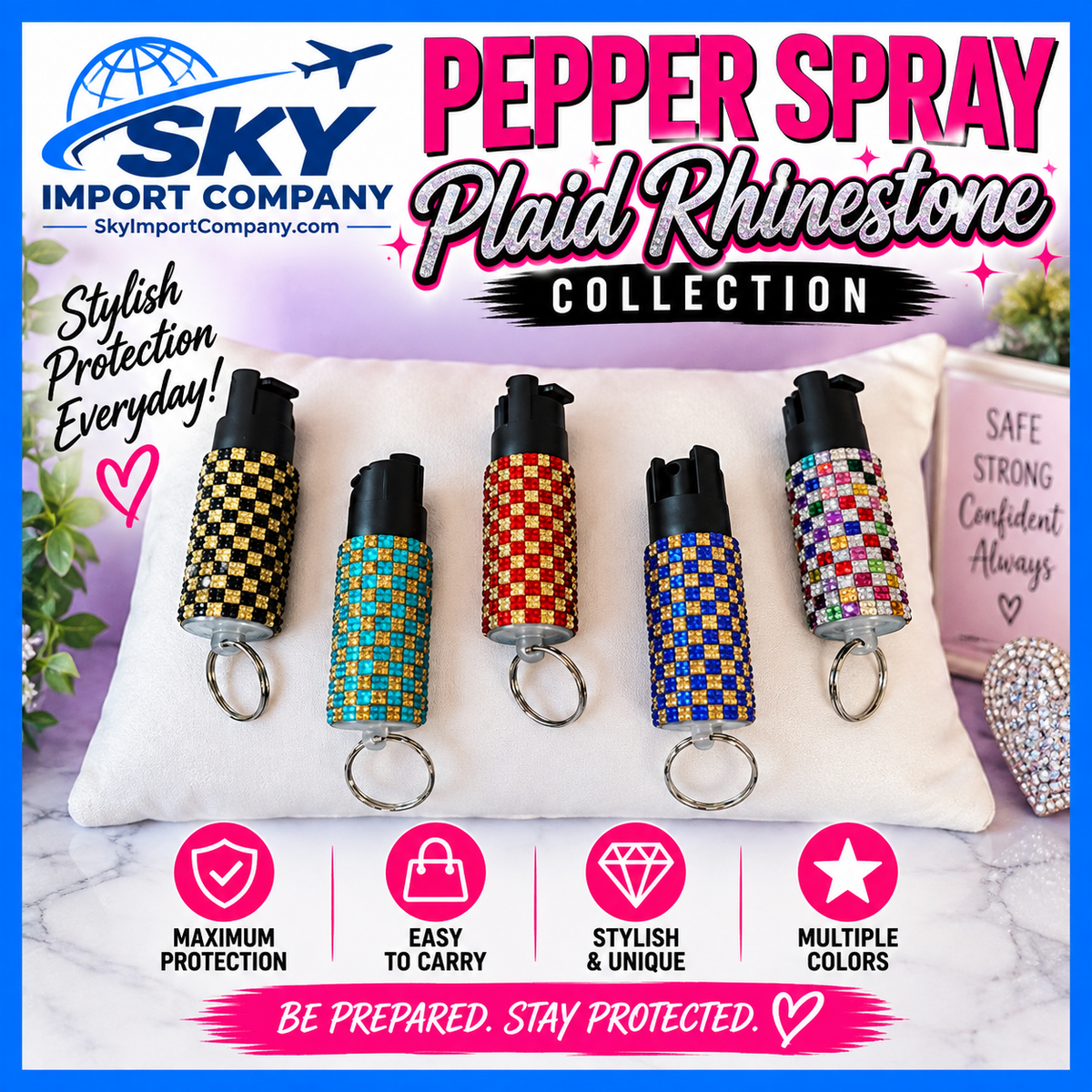Pepper Spray - Plaid Rhinestone
