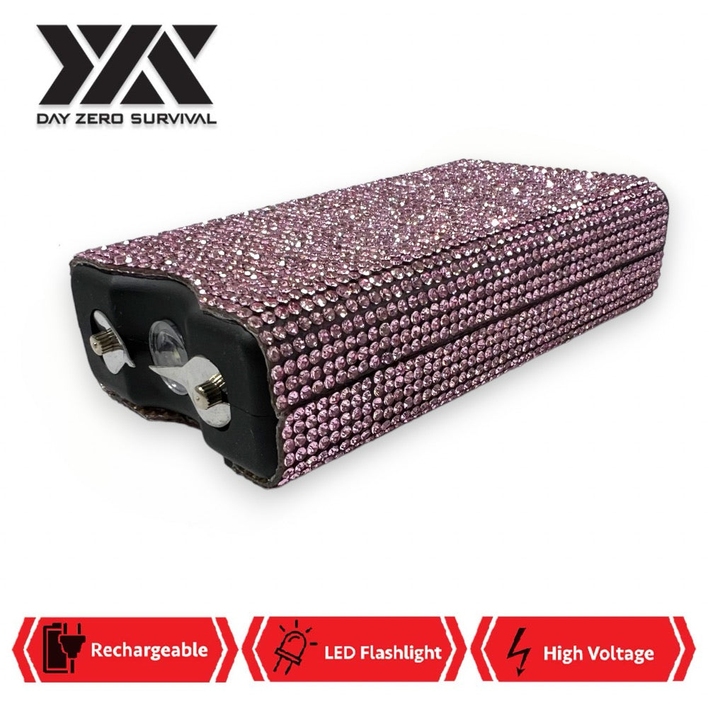 Pink Rhinestone DZS 10 Million Volt Self Defense Bling Stun Gun