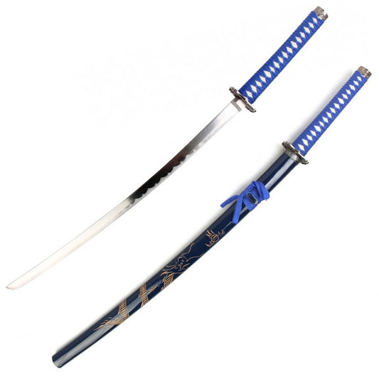 Blue Bushido Dragon Samurai Katana Sword