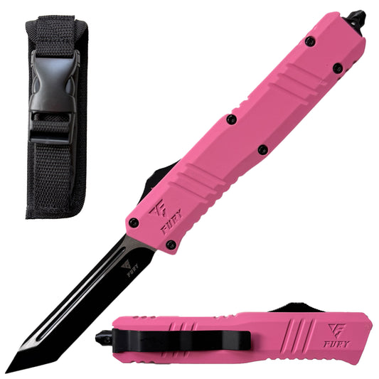 8.5" Pink Phantom Tanto Blade Automatic OTF Out the Front Knife