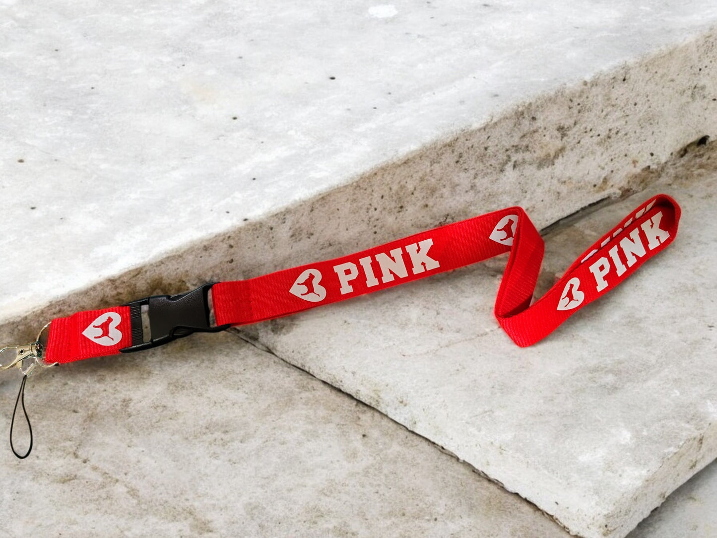 "CLOSEOUT" Love PINK Lanyard - Red