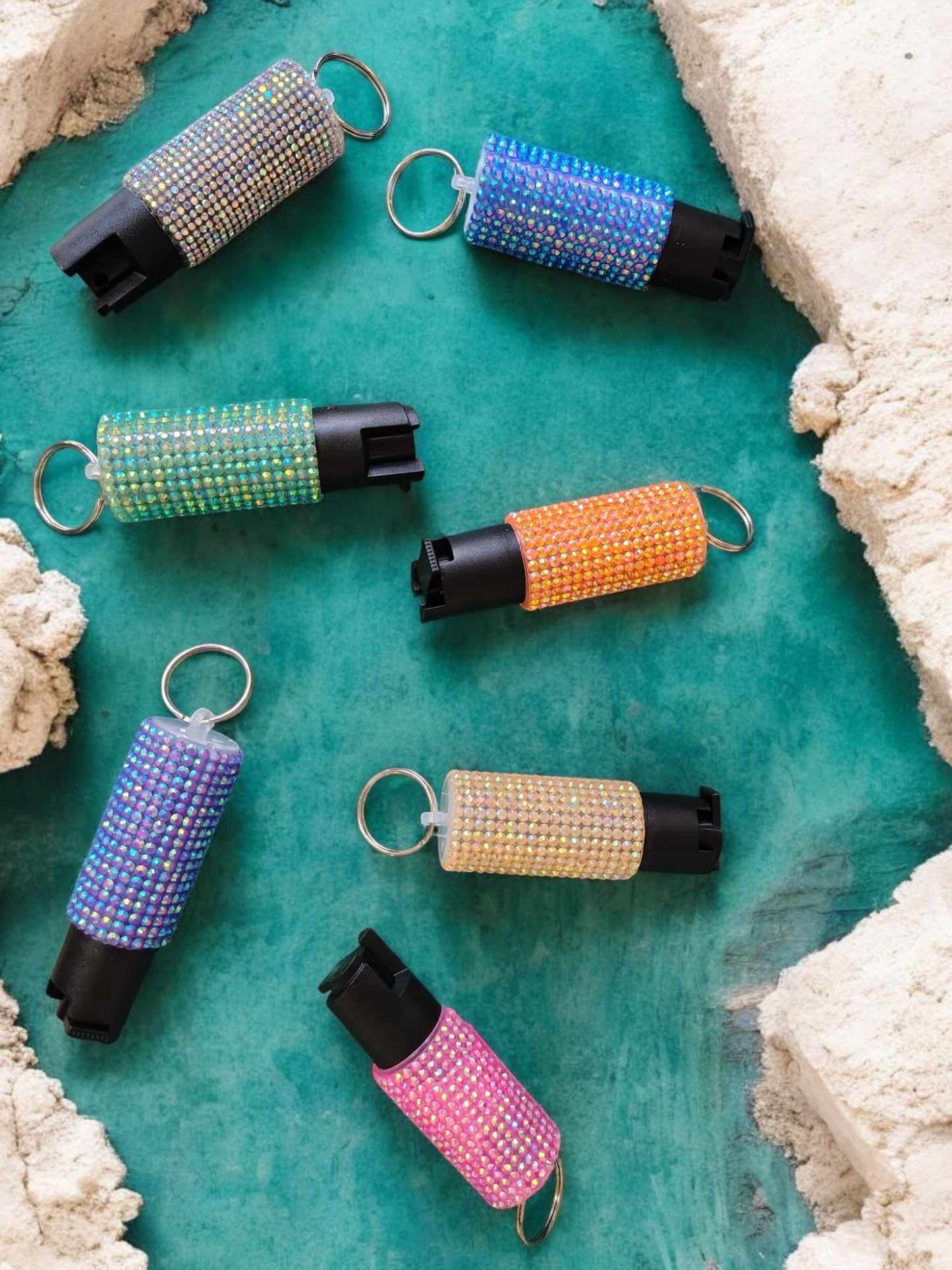 Iridescent Rhinestone Pepper Spray