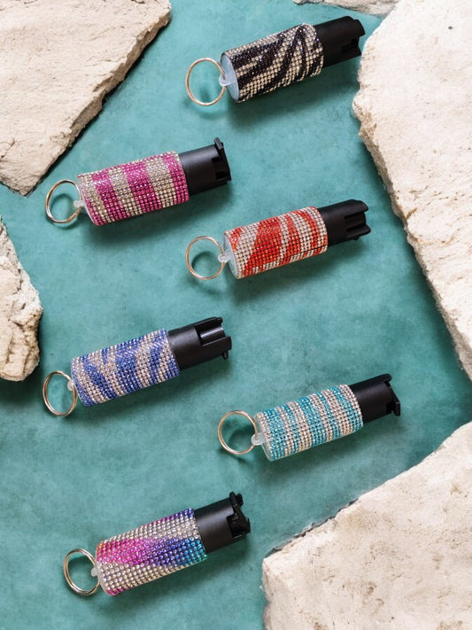 Pepper Spray - Zebra Rhinestone Collection