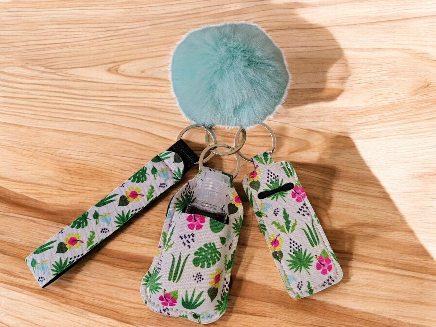 3 Piece Keychain Set with Pompom - DISCONTINUED STYLES