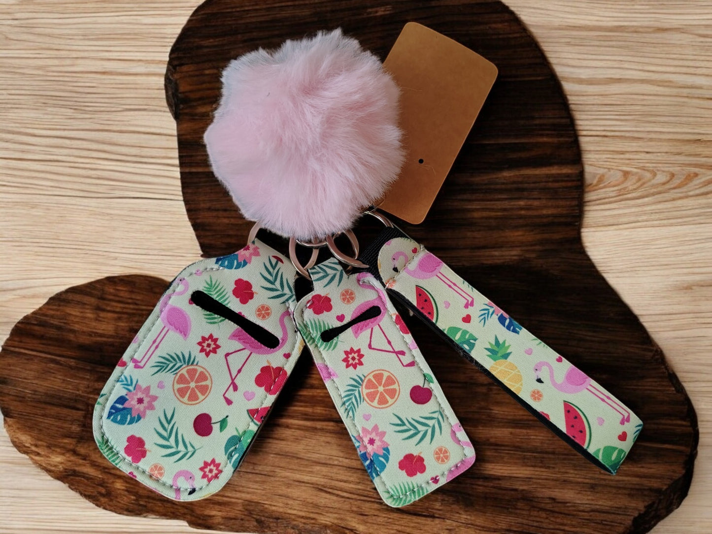 3 Piece Keychain Set with Pompom - DISCONTINUED STYLES