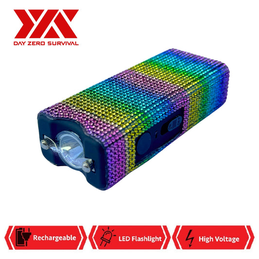 Pastel Lemonade Rhinestone DZS Rechargeable Self Defense Mini Bling Stun Gun