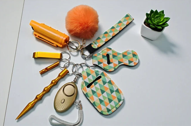Safety Keychain - 9pc Set with Pepper Spray