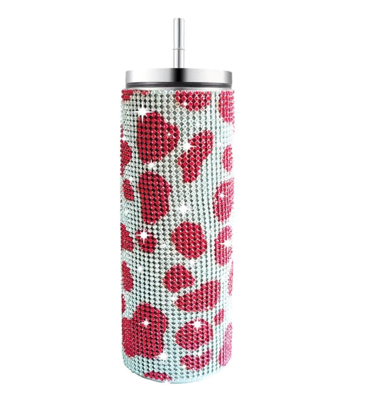 Rhinestone Tumbler - Red Cow