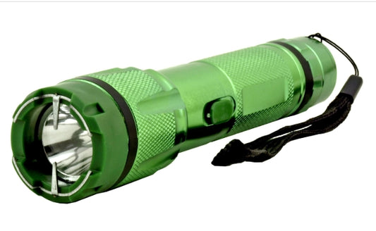 Aluminum Body Traditional Flashlight Stun Gun - Green