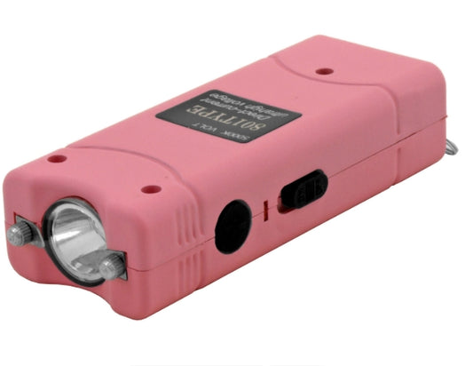 Sleek Stun Gun Flashlight with Carrying Case - PINK
