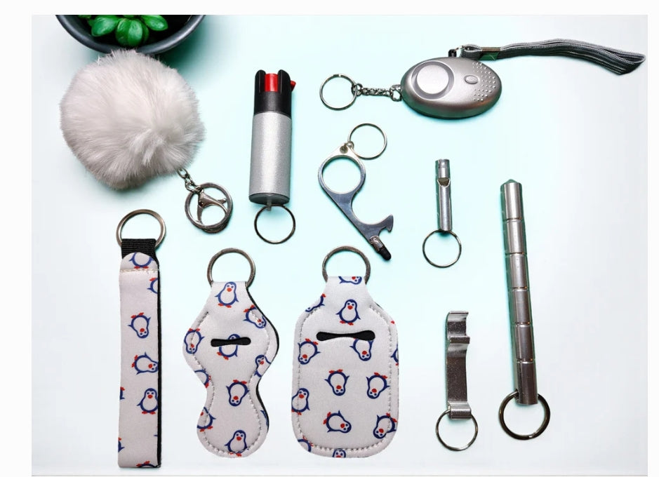 Safety Keychain - 9pc Set with Pepper Spray