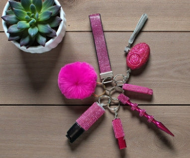BLING-it 7pc Keychain Set with Pepper Spray