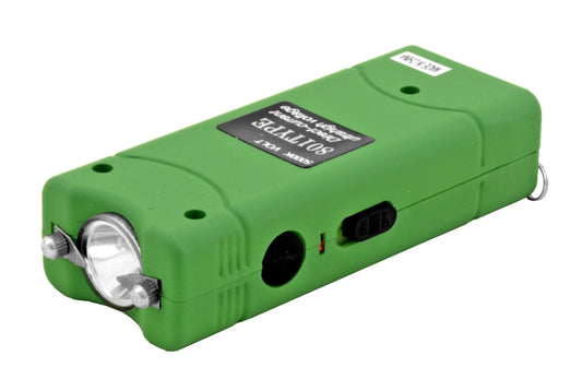 Sleek Stun Gun Flashlight with Carrying Case - GREEN