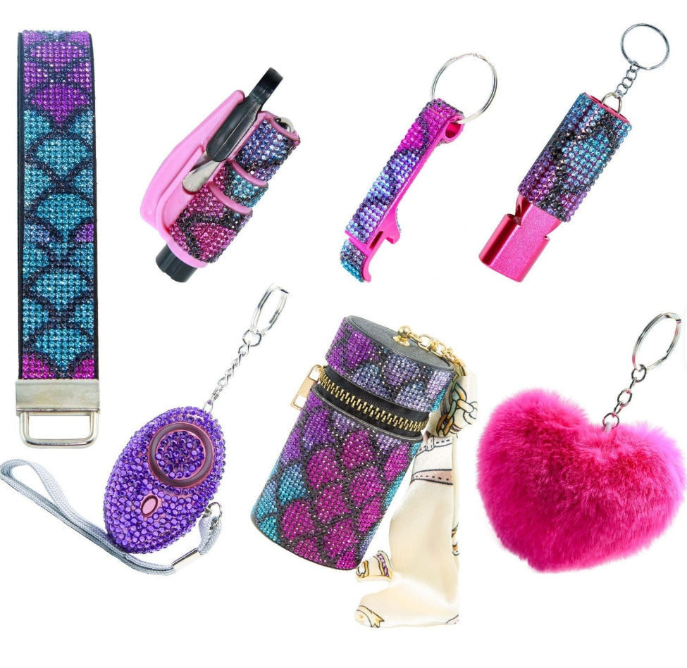 Safety Keychain - BLING COLLECTION 7pc
