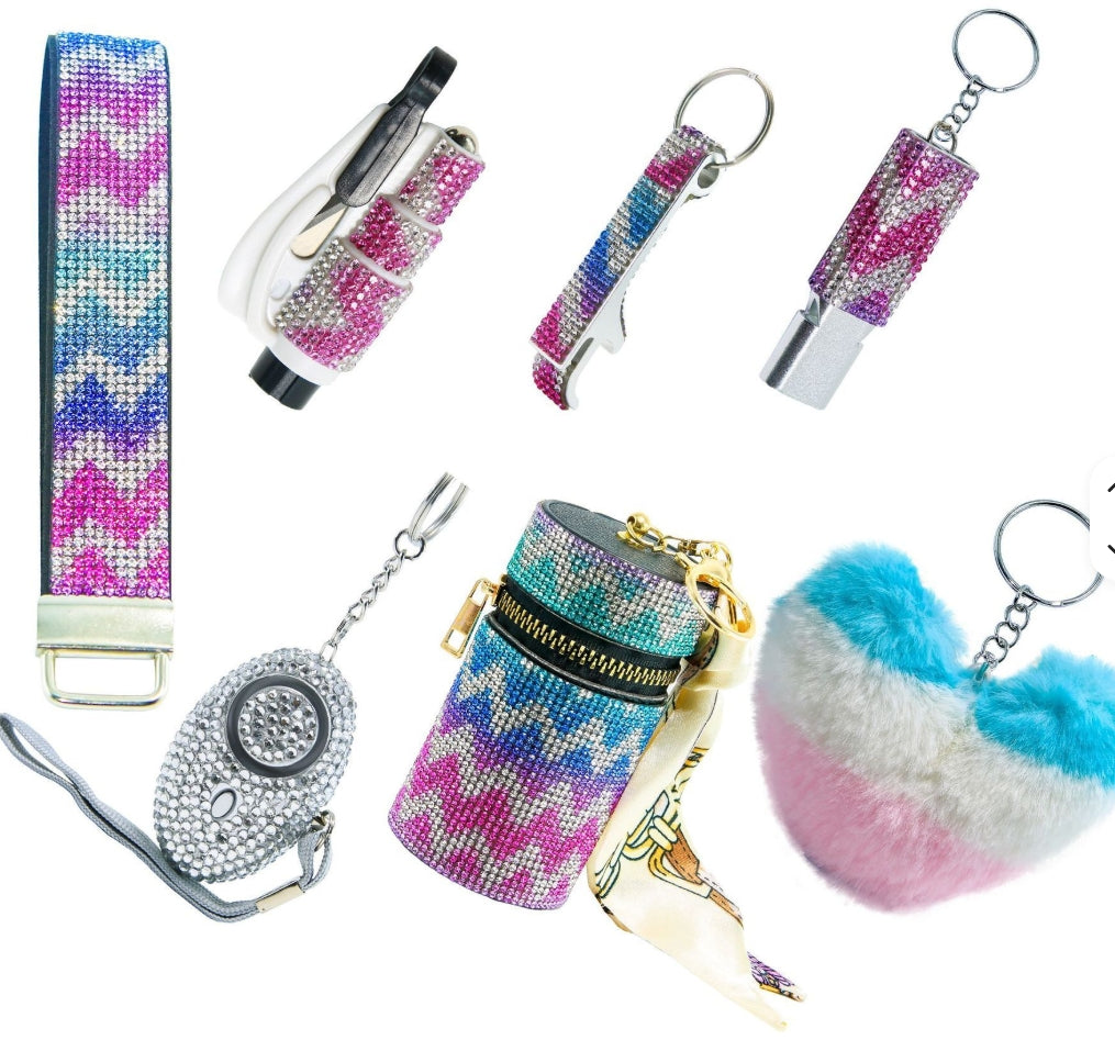 Safety Keychain - BLING COLLECTION 7pc