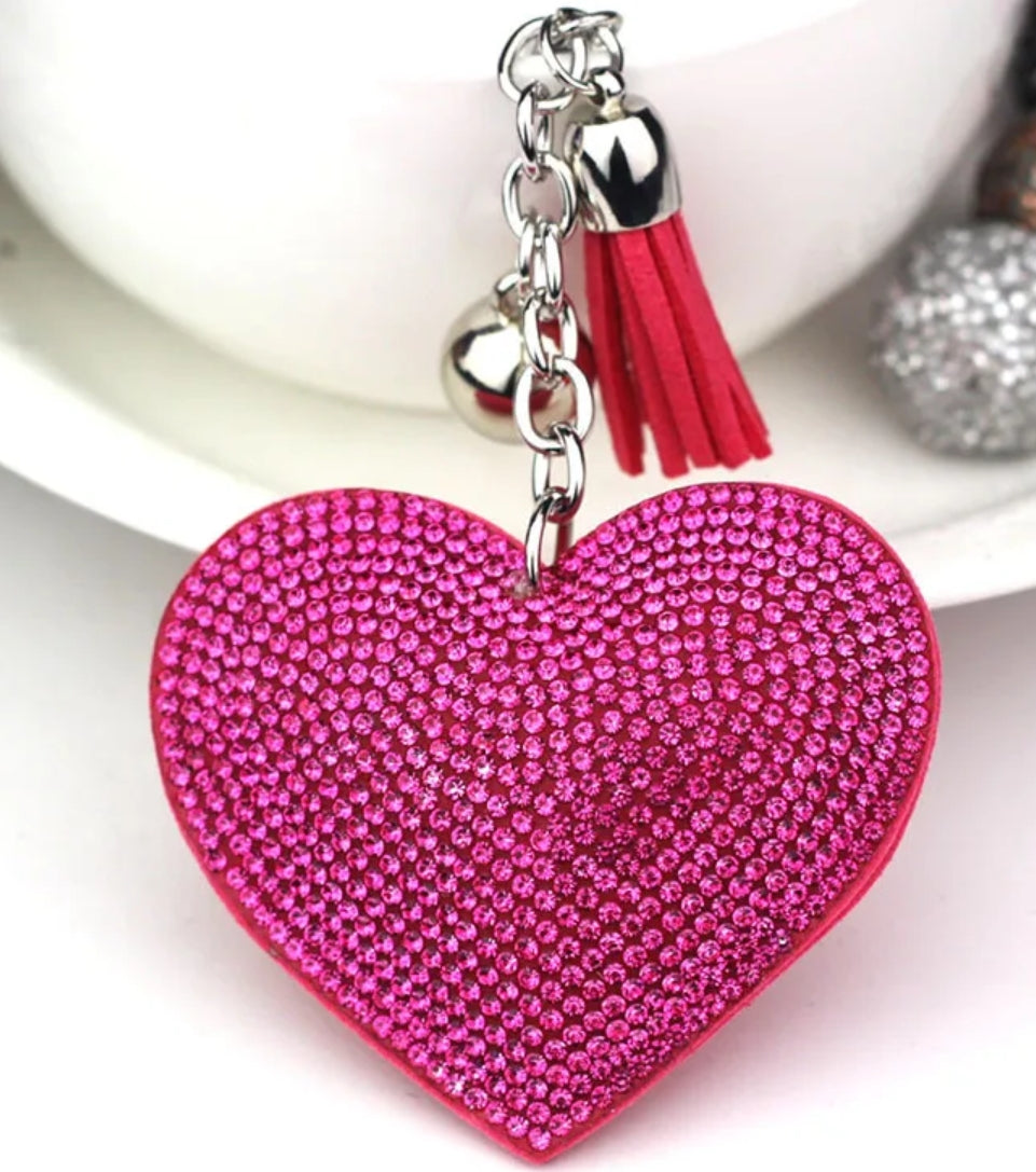 BLING-it Rhinestone Heart Keychain