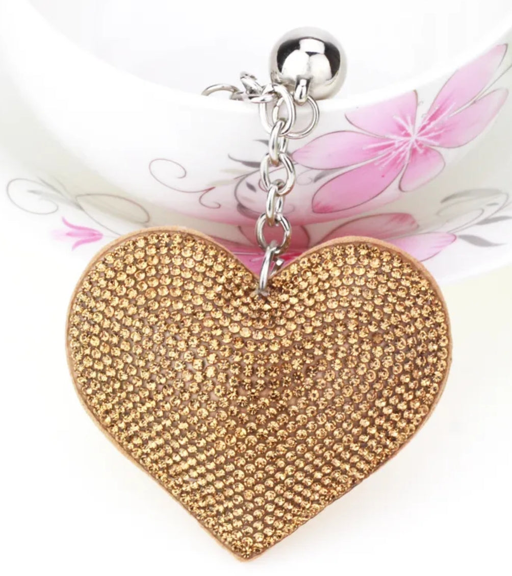 BLING-it Rhinestone Heart Keychain