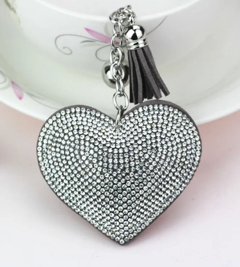 BLING-it Rhinestone Heart Keychain