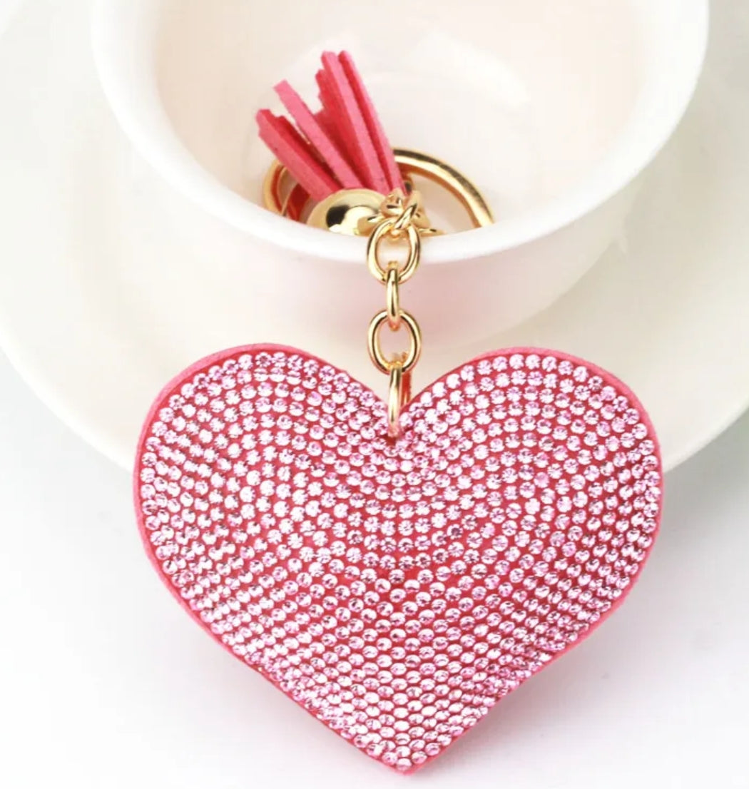 BLING-it Rhinestone Heart Keychain