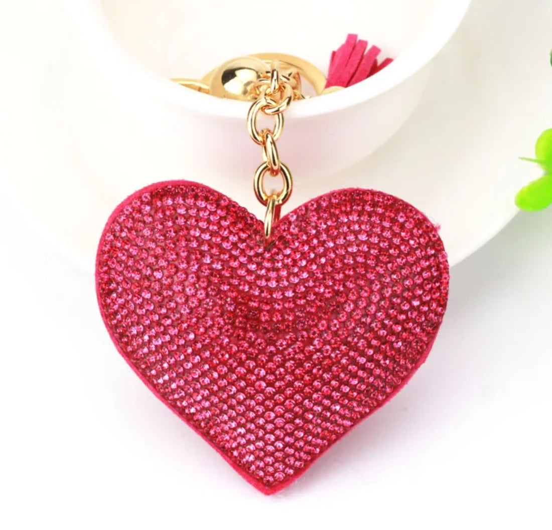 BLING-it Rhinestone Heart Keychain