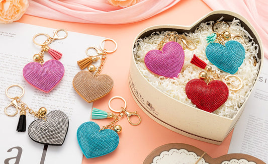 BLING-it Rhinestone Heart Keychain