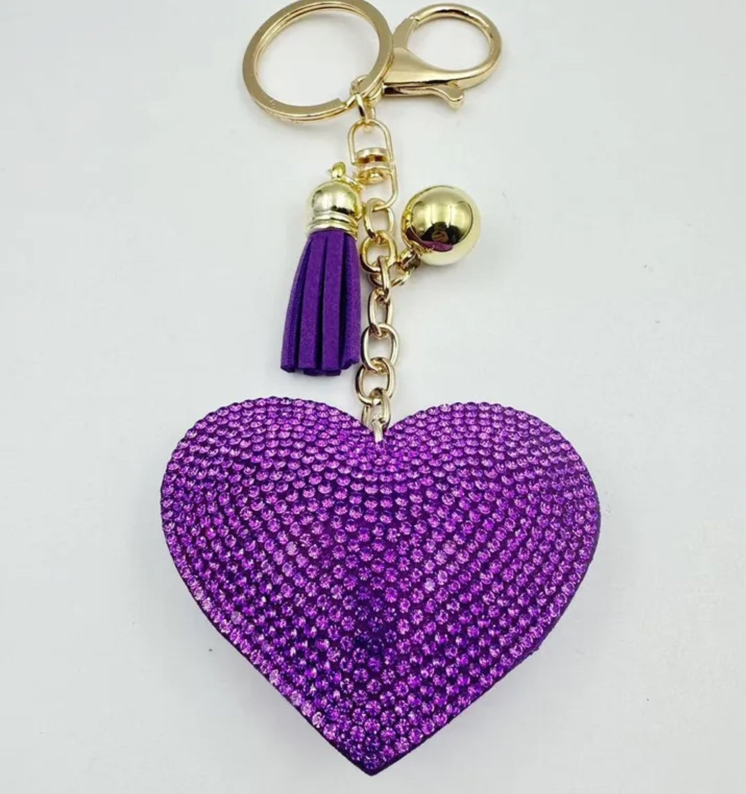 BLING-it Rhinestone Heart Keychain