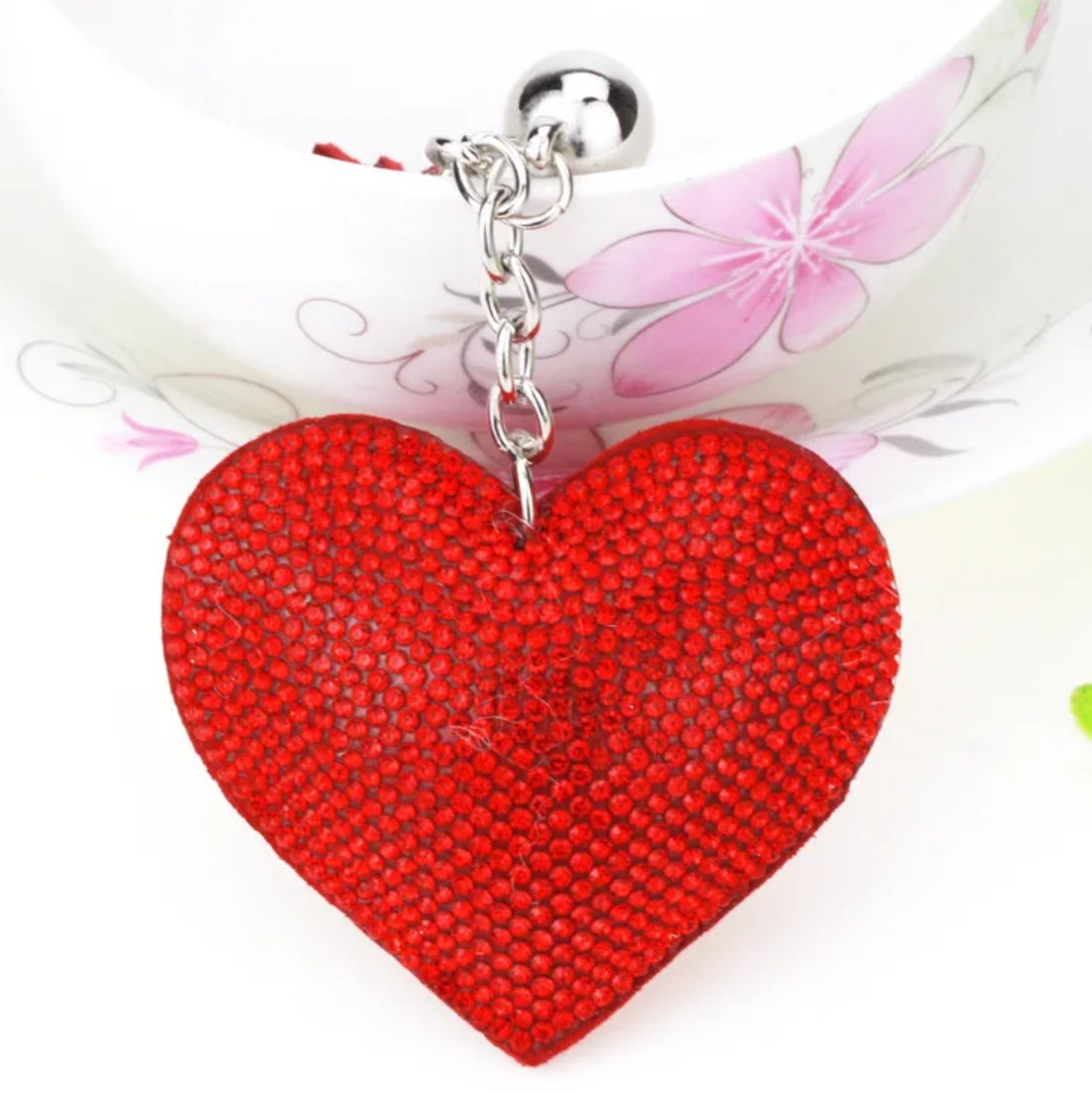 BLING-it Rhinestone Heart Keychain